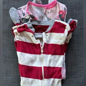 Set of (2) Footie Pajamas - 12 months. Burt’s Bees Organic + Carters
